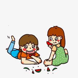 怎么画漫画吃瓜女孩,轻松描绘夏日风情